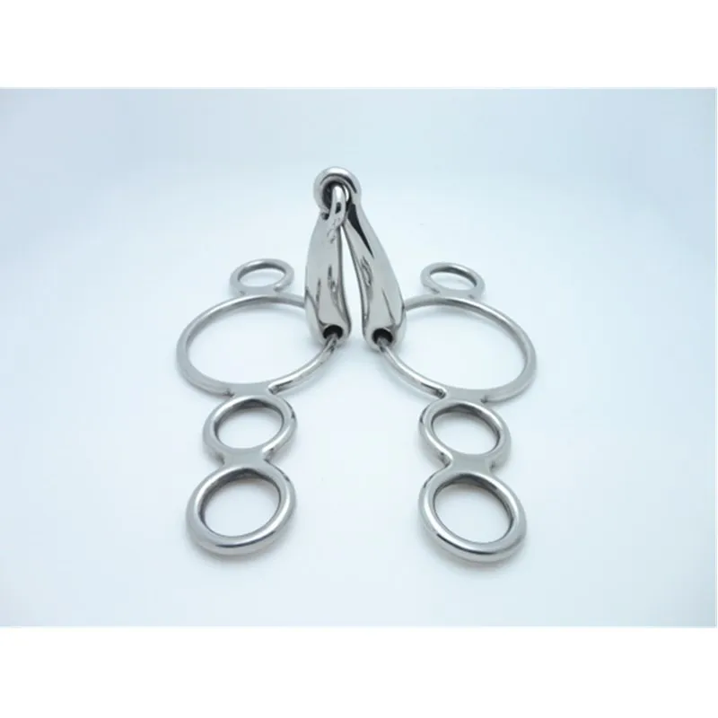 Stainless Steel Continental Gag Bit Horse Equipment 4 Ring 5 1/8 Inch Hollow Mouth Dutch Gag Bit (H0952A )