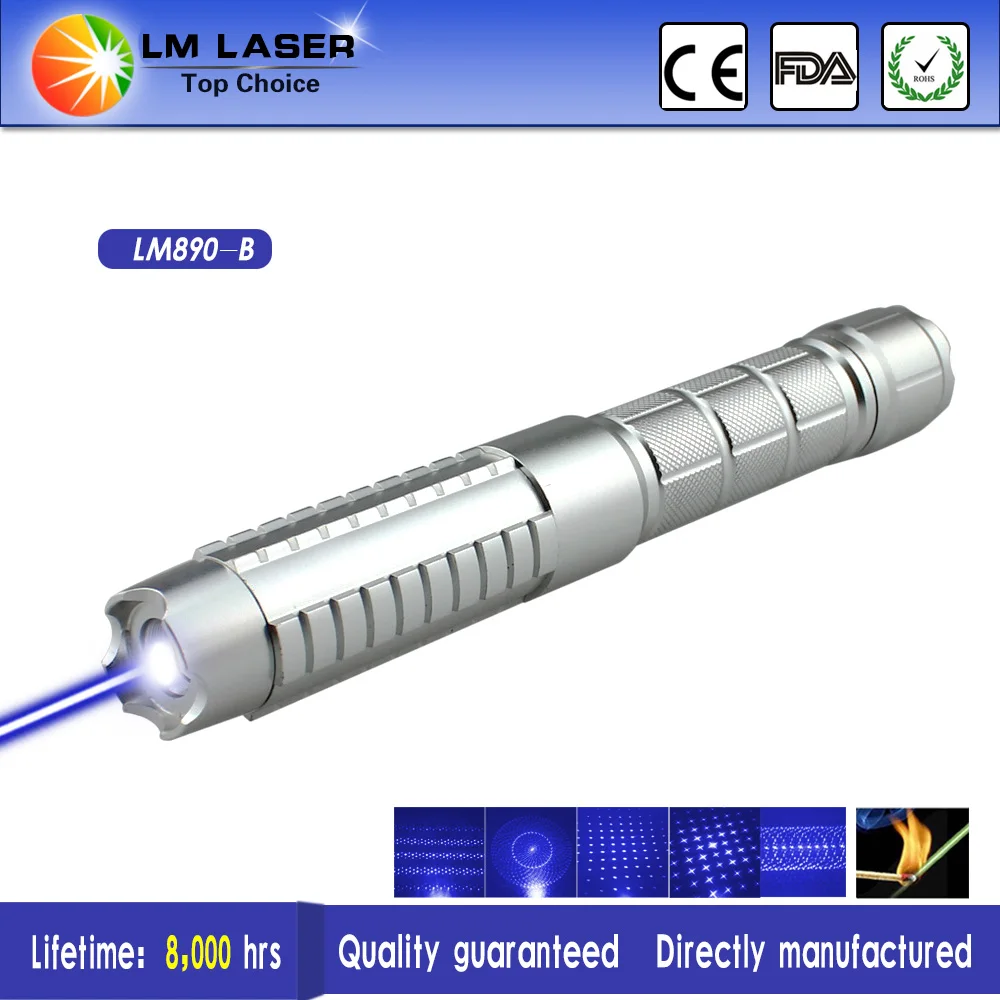 High Power 1W Blue Laser Pointer 1000mw Powerful Military Burning Laser