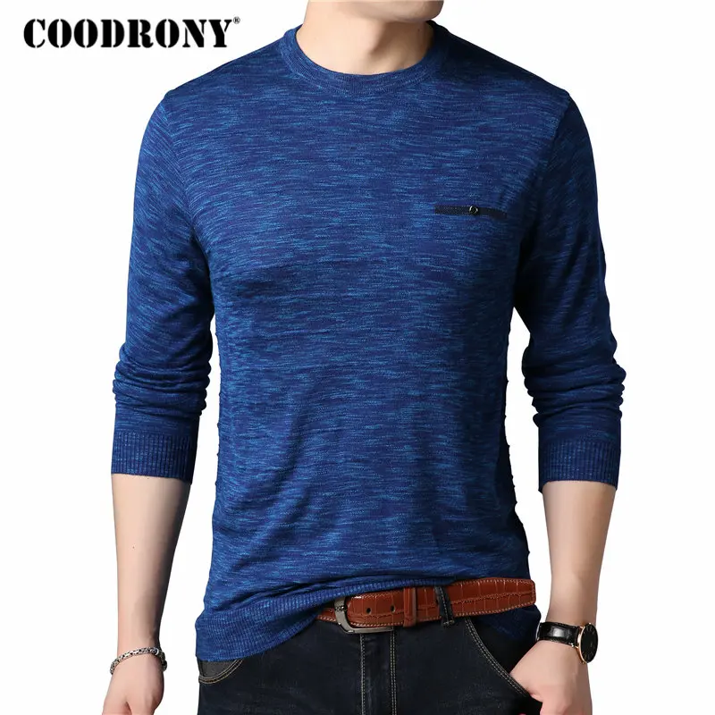COODRONY Cashmere Wool Sweater Men Casual O Neck Pullover