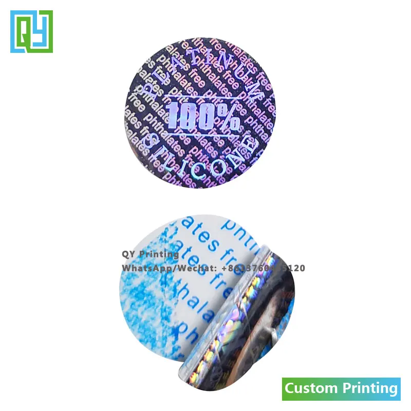 10000pcs 20x20mm 무료 배송 맞춤 인쇄 된 3D 실버 홀로그램 스티커 사용자 정의 만든 숨겨진 된 텍스트 보안 포장 레이블