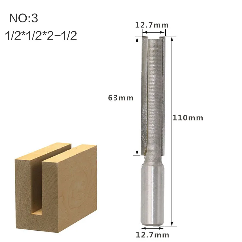 1 шт. 1/" 1/4 хвостовик очень длинный 3" лезвие 1/" режущий диаметр. Прямая Концевая фреза деревообрабатывающий режущий шип резак для деревообработки - Cutting Edge Length: NO3