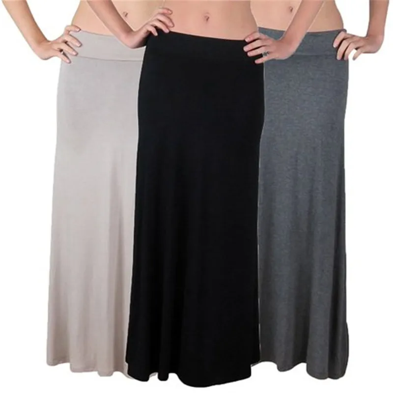 Jupe Longue Summer Autumn Long Maxi Pencil Skirt For Women Jersey Modal