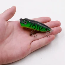 1pcs 7cm/11.6g 3D Eyes Popper Fishing Lure Hard Baits Top Water Lure Sea Laker Fishing Tools Hooks for Pike Bass 6Colors Allure