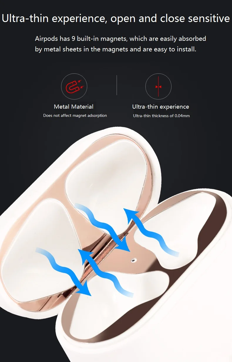 Защитная крышка пылезащитный патч Bluetooth беспроводная гарнитура металлическая фурнитура Внутренняя крышка для предотвращения пыли наклейки на кнопки цвета «металлик» для Airpods