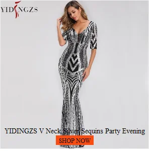 Robe De Soiree, YIDINGZS, вечернее платье, длинное, сверкающее, новинка, женское, элегантное, с блестками, Русалка, макси, вечернее платье, YD199