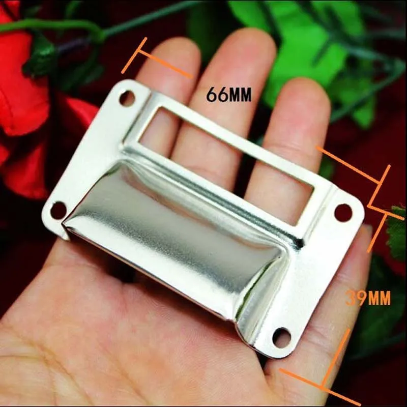 High Quality silver color cabinet hardware vintage Card Holder Drawer Pull label holders Label Frames chrome cap furniture
