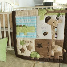 Промо-акция! 6 шт. детские постельные принадлежности для кроватки, одеяло, вышитая кровать вокруг бампера, матрас, простыня(бампер+ одеяло+ покрывало