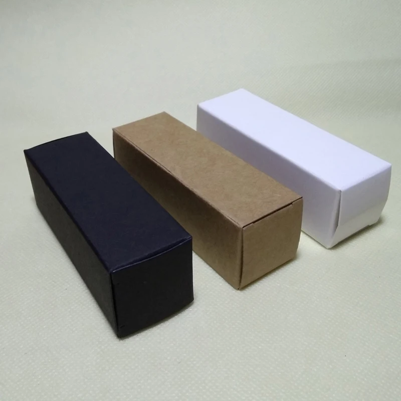 Blank Paper Box DIY Cosmetic Gift Boxes for Facial cream Emulsion spray bottle  Package valve tubes - Black White Kraft optional