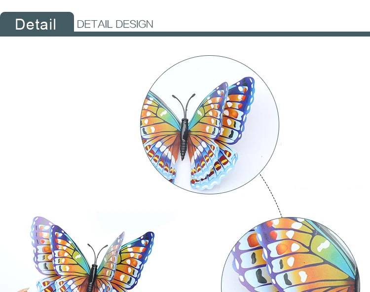 12 шт./компл. разноцветный световой 3D наклейки на стену с бабочка магнит ПВХ флуоресценции бабочки вечерние детская кровать украшения комнаты DC49