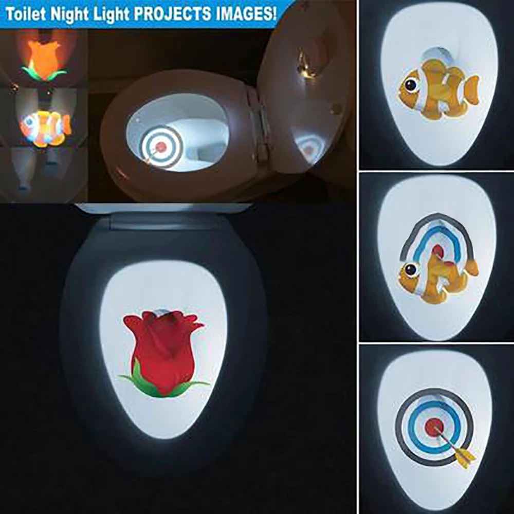

Toilet Moon Night Light Motion-activated Sensor Bathroom Projector Led Lamp for Different Themes Light lampara luminaria