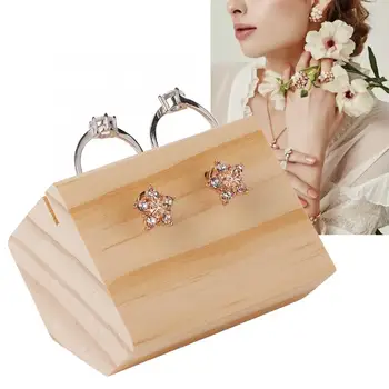

Geometry Wooden Ear Stud Display Holder Organizer Earring Jewelry Stand Rack Display Prop jewellery organizer Shelf for Gift i