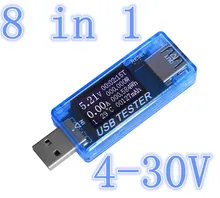 8 in 1 USB Tester DC voltmeter current voltage Meters Power Bank battery Capacity monitor QC2.0 3.0 charger detector 30%off