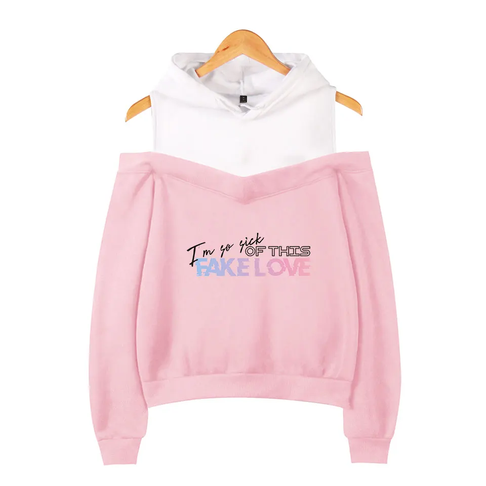 Bangtan Boys Fake Love Off shoulder Sweatshirts - Image 3