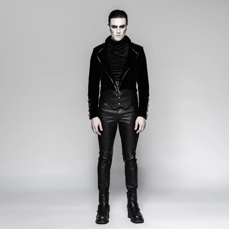 PUNK RAVE Men's Military Uniform Gorgeous Swallow-tail Jacket Coat Gothic Steampunk Vintage Palace Coat Formal Party Trench Coat