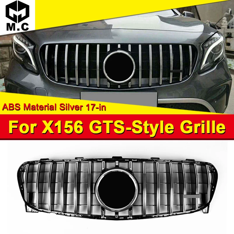 

X156 GLA Sport grille grill ABS silver Without Sign Fits For MercedesMB GLA180 GLA200 GLA220 GLA250 GLA45 look grills 2017-in