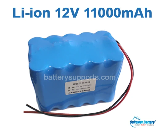 SuPower 10.8V 11.1V 12V 12.6V 11Ah Lithium Li ion Rechargeable Battery