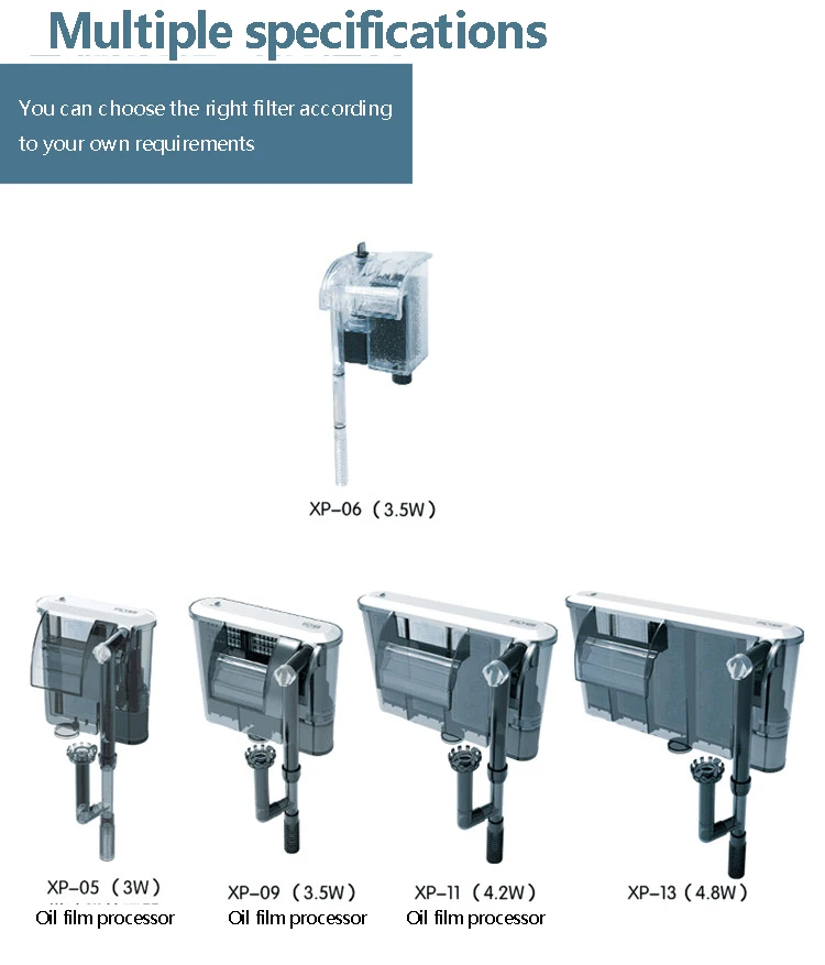 Аквариум Submersibl 3-в-1 внешний висит Мощность фильтр XP-05/09/11/13 водопад внешний аквариумный воздушный насос