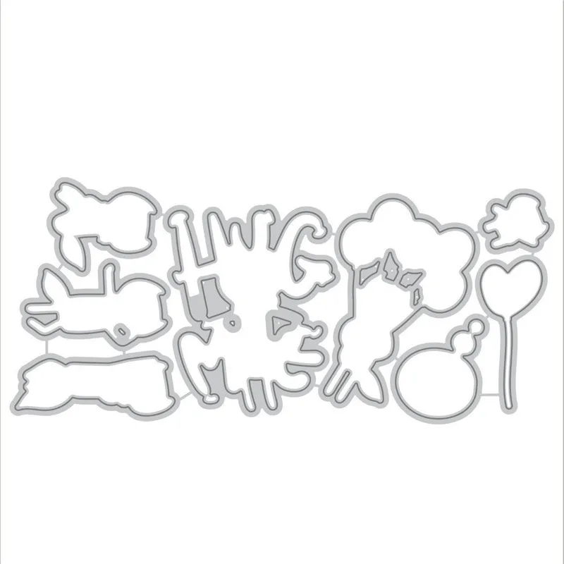 

Small Animal Playing with Balloons Metal Cutting Dies for Scrapbooking New 2019 Die Cuts for Card Making Stitch Troqueles Craft