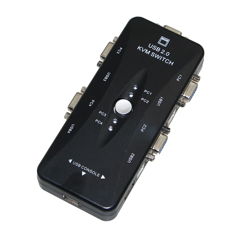 Новинка USB2.0 KVM переключатель 4 порта Селектор VGA печать Авто монитор коробка