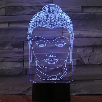 

Sakyamuni Buddha 3D Illusion Lamp Usb Touch Remote Bluetooth speaker Led Night Light Colorful Table Lamp
