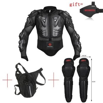 

Motorcycle full body armor Jacket+Motorcycle Shifter Cover Boot Protector+motocross leg bag+moto kneepads 1set together