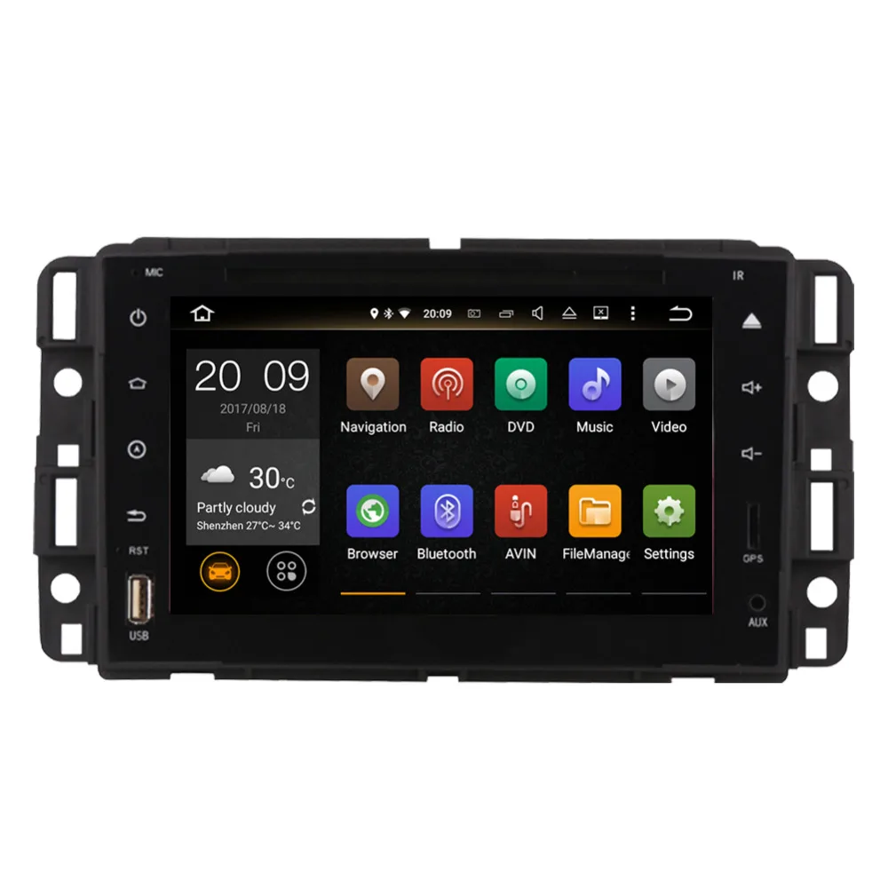 Полный сенсорный Android 9,0 Восьмиядерный 4 Гб ОЗУ для GMC Yukon/Tahoe/Acadia/Buick Enclave/CHEVROLET Suburban2007-2012 dvd-плеер автомобиля BT