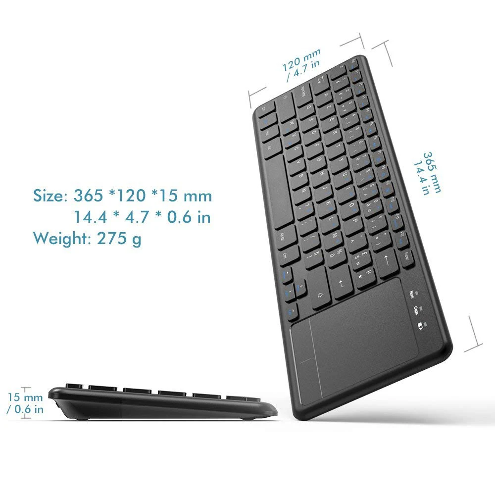 Koop Zienstar AZERTY Franse 2.4g Draadloos Toetsenbord met Touchpad voor Windows PC, Laptop, Ios pad, smart TV, HTPC IPTV, Android Doos