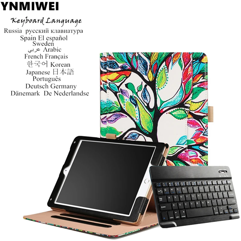 

Tablet Case For Apple iPad Pro 10.5 Bluetooth Keyboard Cover Colorfull Print For iPad Pro 10.5 2017 Stand Leather Case