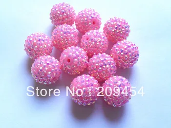 

22mm 100pcs/lot Pink AB-Color Resin Rhinestone beads Free Shipment