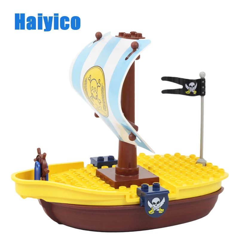 

Big Particles Assembling Accessories Set Building Blocks DIY Toys Creativity Compatible with Duplo pirate ship Sailor Treasures