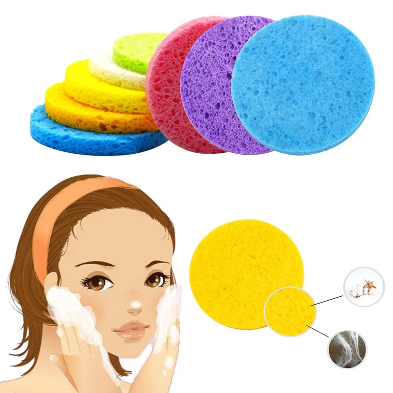 2pcs Natural Facial Puff Face Cleanse Washing Sponge Exfoliator