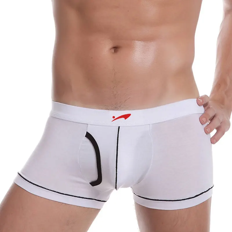 

Sexy Men Modal Soft Open Crotch Underwear Boxer U Convex Pouch Boxers Breathable Boxers Gay Wear Low Rise G-string F12