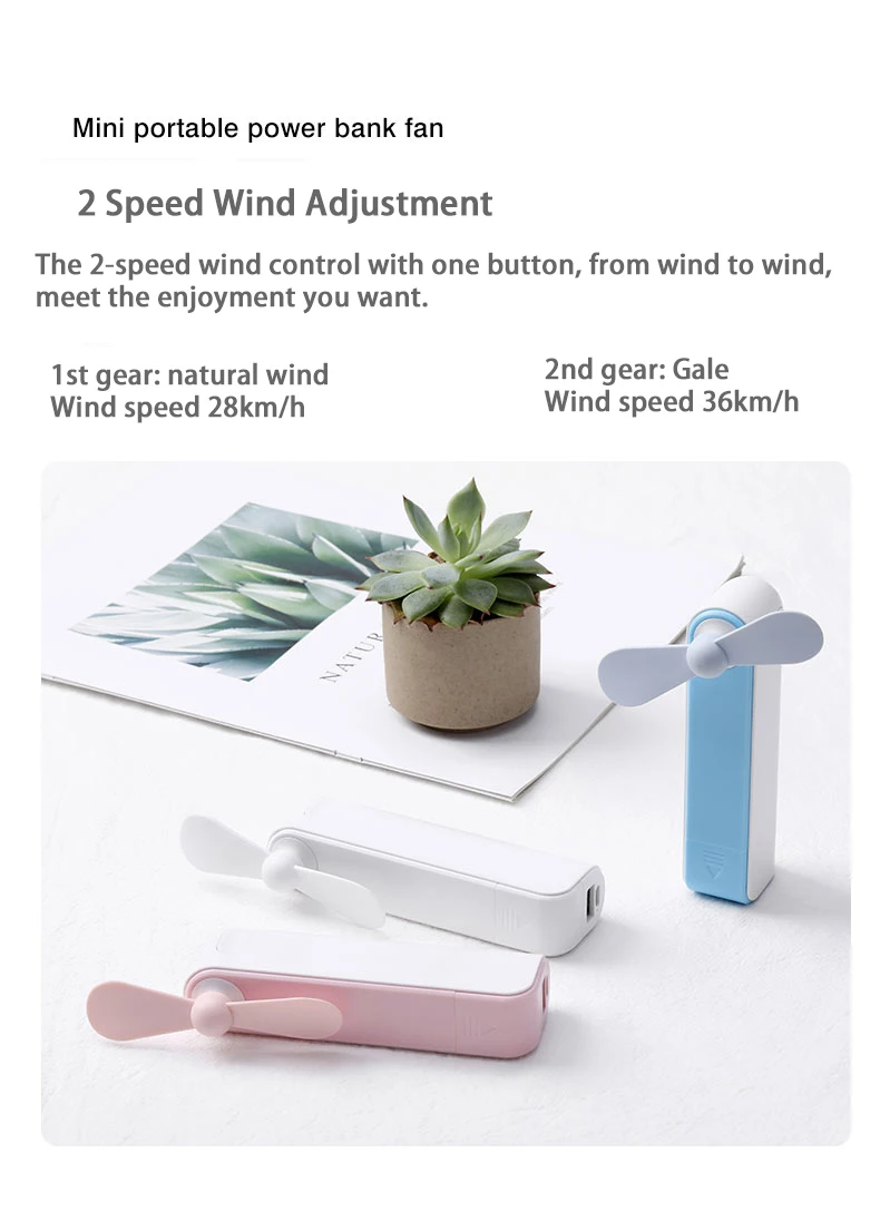 Mini charging treasure fan USB small electric fan student dormitory portable multifunctional pocket fan