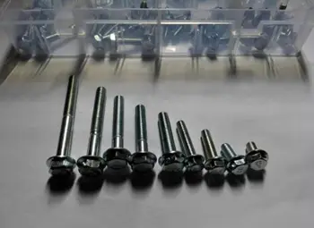 

86pcs M5 M6 Hexagon Flange Head Steel Screw Bolts Assortment Kit Set