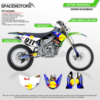 

MotoSpace Customized Team Graphics Backgrounds Decals 3M Custom Stickers For KAWASAKI KX250F/450F 06-12 06-11 KLX450R 08-13 047