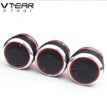 Vtear для peugeot 206 207 citroen C2, аксессуары, Ручка переменного тока, сплав, кондиционер, регулятор тепла, переключатель, автомобильный стиль, кнопка вентиляционного отверстия