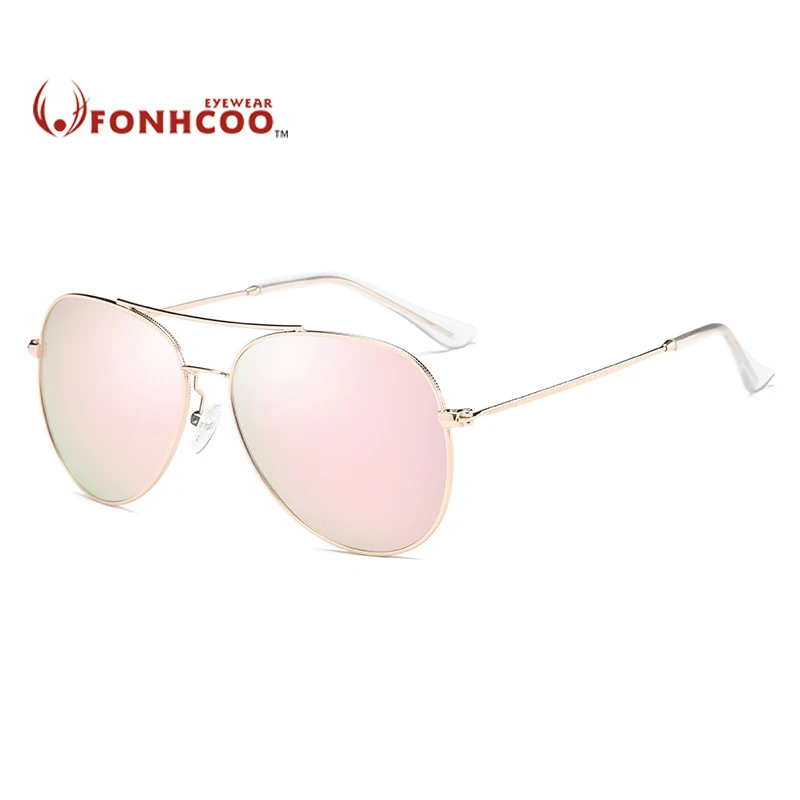 

2018 FONHCOO sunglasses women metal vintage retro aviation sunglasses men UV400 hot rays Polarized driver glasses oculos de sol
