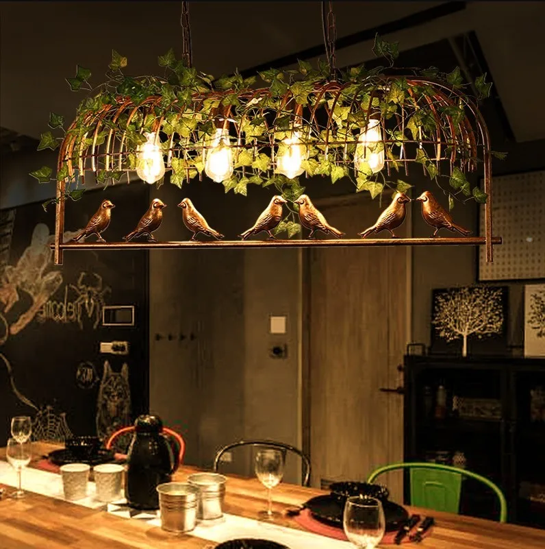 Billige Landschaft Stil Anlage Anhänger Licht Industrielle Antique Schmiedeeisen Beleuchtung Dekorative Küche Restaurant Hotel Decke Lampe