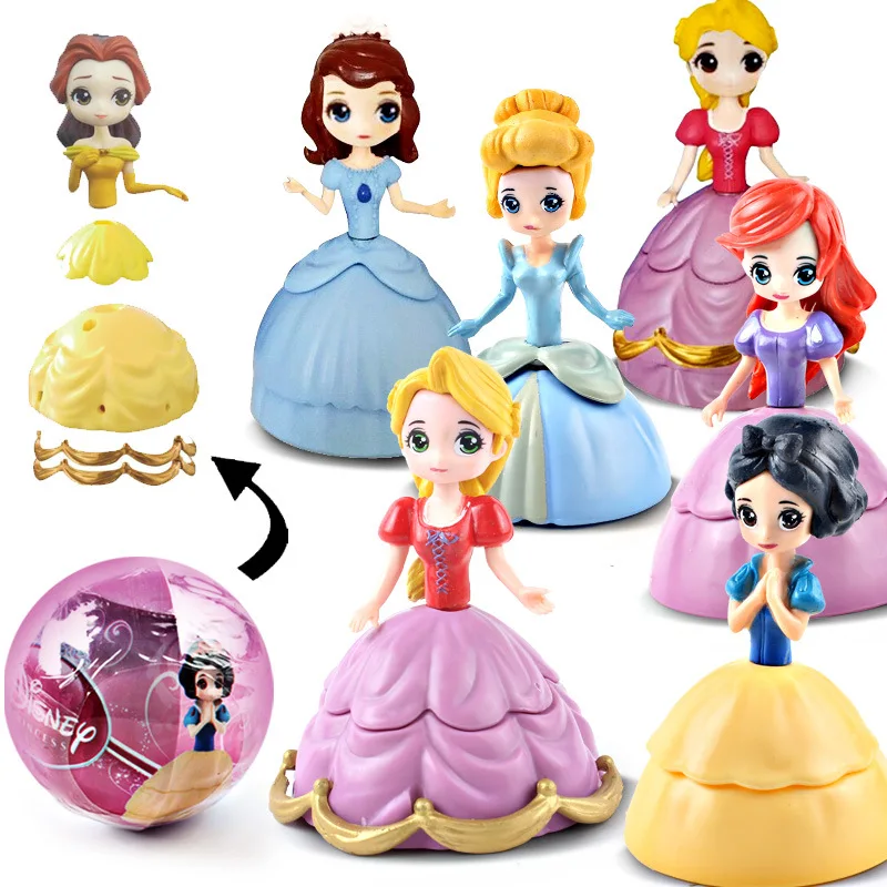 

5 Inch Princess Belle Cinderella LOL Baby Dolls In Egg PVC Action Figures LOL Ball Toy Buy 3 Pcs Send 4 Pcs