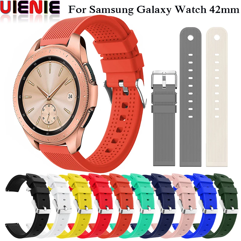 

New 20mm Width Watch Band For Samsung Galaxy Watch 42mm Sport Silicone Watchband Wrist Bracelet Strap Watch Accessories