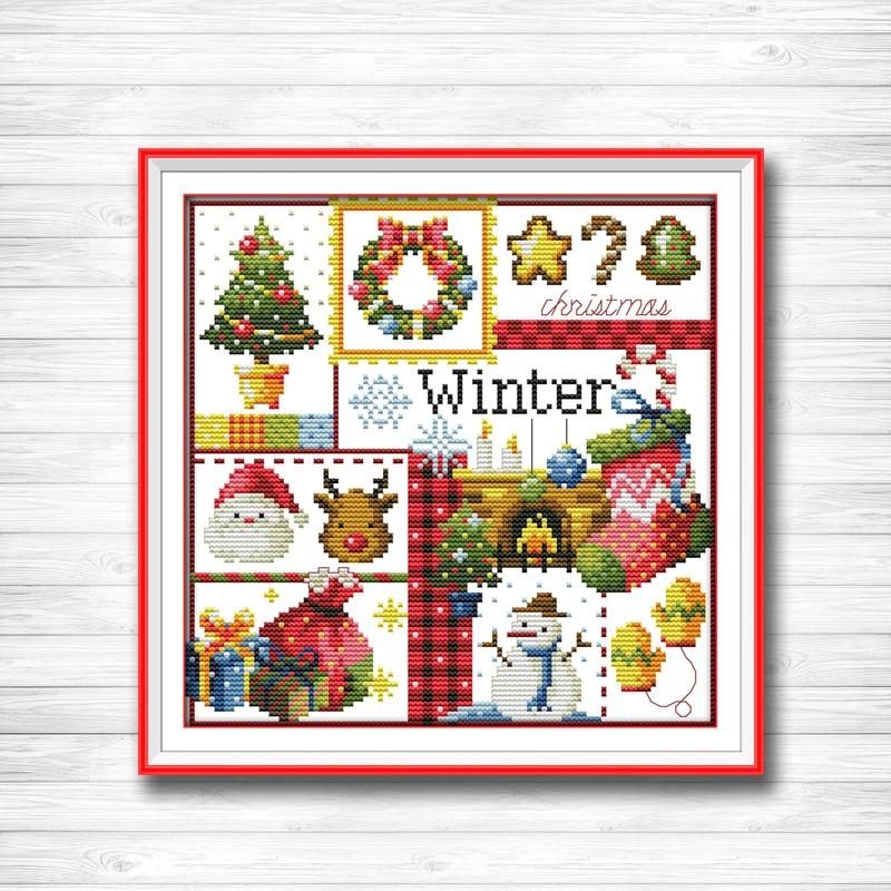 Зимний Набор для вышивки крестом снеговик Санта Клаус 11CT 14CT|14ct cross stitch kits|cross kitscross