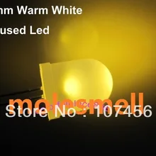 1000 шт Белый 10 мм Рассеянный теплый белый 1200mcd лампа сверхъяркая светодиодный 10 мм светоизлучающий диод