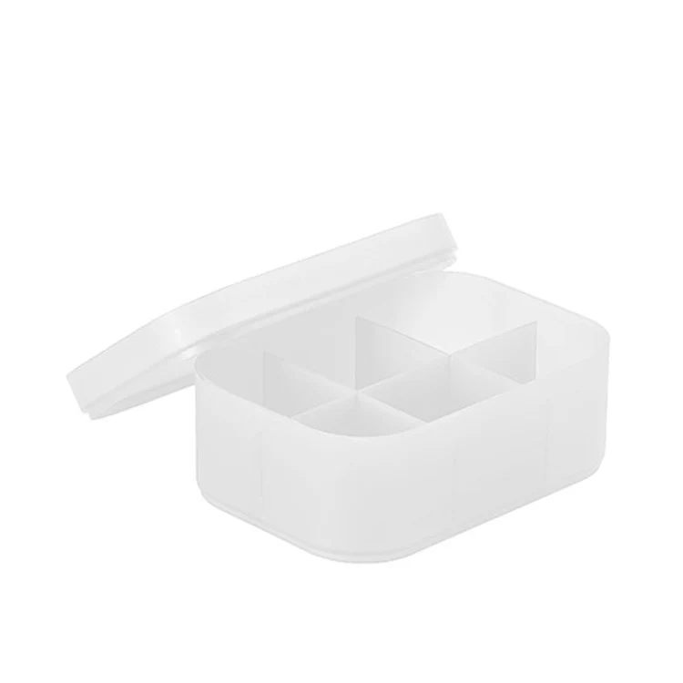 Настольный ящик для хранения косметики пластиковый матовый отсек с крышкой маска коробка туалетный столик отделочная коробка - Цвет: Синий