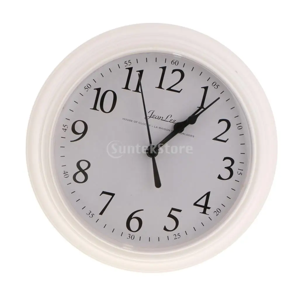  Round Quartz Clock-Wall Clock for Living Room, Bedroom, Kitchen- 22cm Yellow/Red/Black/White