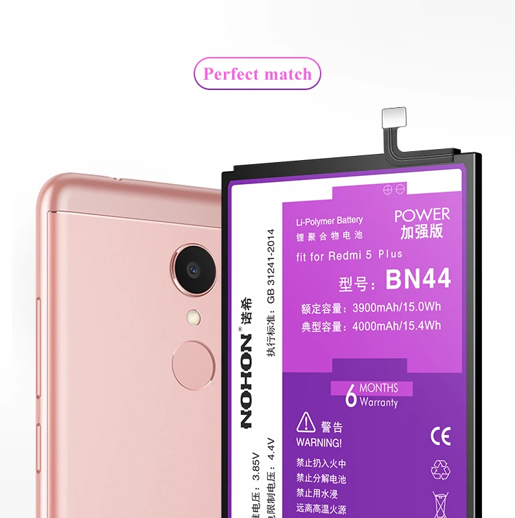 Nohon Аккумулятор для Xiao mi Red mi 5 Plus BN44, Сменный аккумулятор для мобильного телефона, аккумулятор высокой емкости для mi Red mi 5 Plus