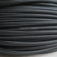 10 метров черный цвет 2 ядра 0,75 мм2 текстильные электрические провода цвет плетеный провод Ткань покрытый электрический шнур питания провод кабель