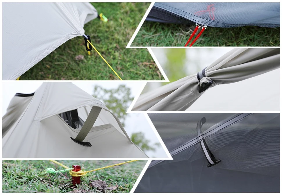 Trekking pole style camping tent 13