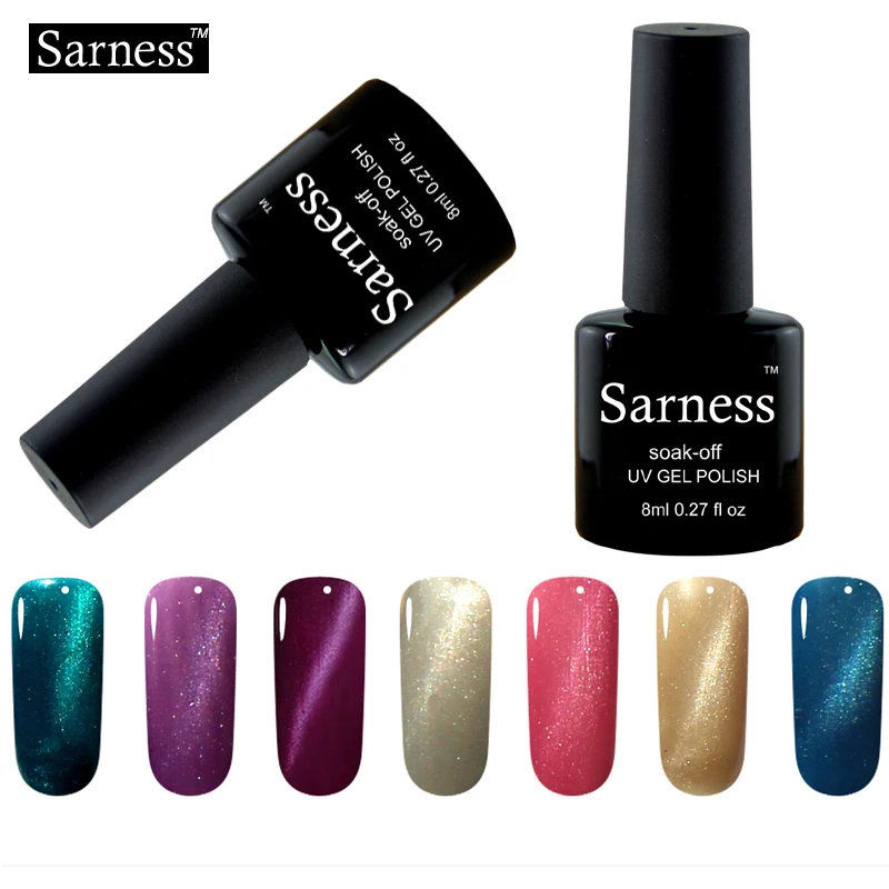 

Sarness Newest Magnetic 3D Cat Eye UV Gel Nail Polish Off White Chameleon Hybrid Varnish Top Base Colorful Gel Nail Art Colors