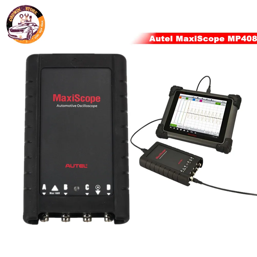 Autel MaxiScope MP408 4 Channel Automotive Oscilloscope Basic Kit Works with Maxisys MS906 MS908