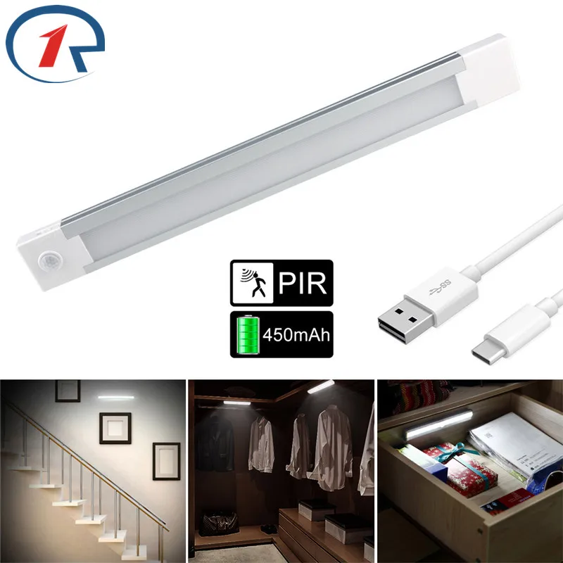 cheap ZjRight High brightness rechargeable intelligent LED sensor lights Hallway Pathway Stair bookcase LED Wall lamps indoor Lighting